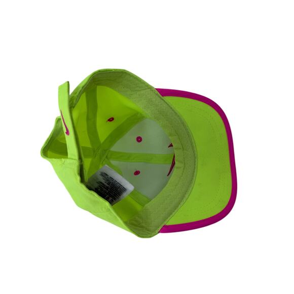 Nike Hat Ball Cap Youth Kids Size 4-6X Neon Yellow Pink Swoosh Logo Just Do It - Picture 5 of 7